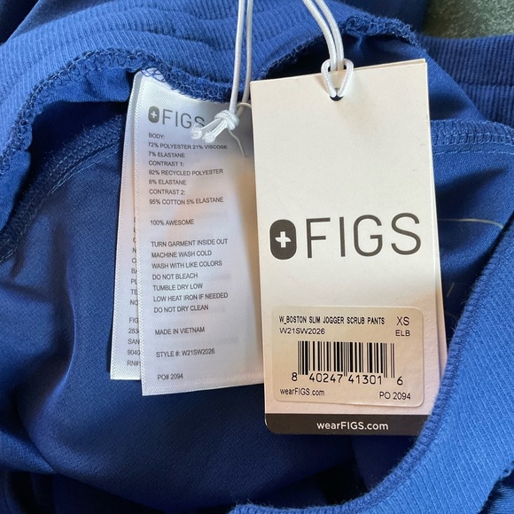 FIGS Womens Slim Boston Jogger Scrub Pants Blue Size XS NWT Medical Uniform - Picture 3 of 3